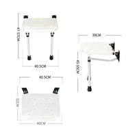 Folding Wall Mount Bath Seat 4-Leg Support Wall Mounted Shower Stool Heavy Duty Foldable Bathing Stool for Elderly Women