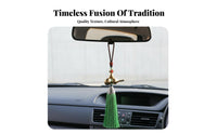 Colorful Tassels Car Rearview Mirror Ornament Versatile Use Brass Gourd Hanging Ornament Symbol of Prosperity for Women, Gift Givers
