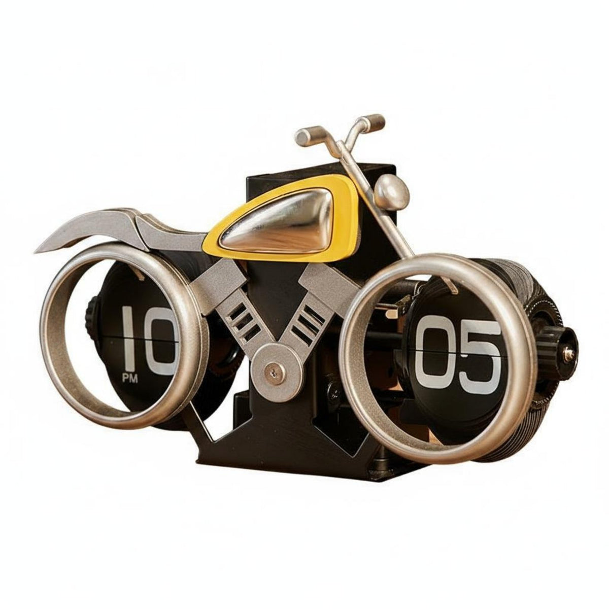 Retro Motorbike Clock Creative Design Motorcycle Flip Clock Silent House Decoration for Living Room