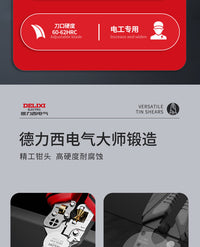 德力西剥线钳多功能电工专用钳子新款电笔万用电工钳工业级尖嘴钳