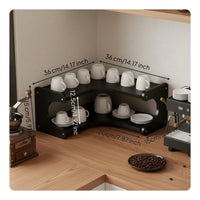 Black Corner Organizer Rack Stable Structure 2-Tier Countertop Shelf Heavy Duty