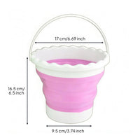 Foldable Pail Rigid Rim Collapsible Pail Two-Tone for Seaside Use
