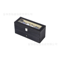 新品现货高档精致6位双层PU皮手表抽屉收纳盒 碗表收纳展示盒收藏