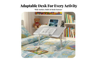 Adjustable Tilting Bed Table Built-in Page Holder Adjustable Computer Table