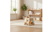 Toy Bus with Xylophone Allall-in-1 Activity Bus Shape Sorter Multifunction Bead Maze Developmental for Toddlers, Playroom