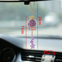 Double-Sided Rhinestone Car Hanging Ornament with Good Luck Motif