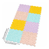 8 Pieces Safe Tactile Sensory Tile Long-Lasting Sensory Mat with Puzzle Edges Supportive Foot Massage Mat Odorless for Playroom