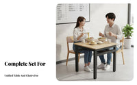 Easy to Clean Square Table with 4 Chairs Sturdy Frame 5-Piece Mealtime Set Long-Lasting Construction Dining Group Simple Design for Restaurant Owners, Apartment Dwellers, Breakfast Nook, Cafeteria, Kitchen, Small Living Areas