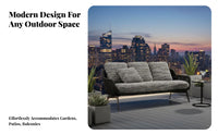 4 Pieces Weather-Resistant 4-Piece Sofa and Armchair Set Easy Maintenance Loveseat and Armchair Set Sturdy Frame Outdoor Furniture Modern Design for Hotel Owners, vacation destination Managers, Garden, Balcony, rearyard, waterside