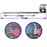 Handheld Fixed Stainless Steel Flagpole with Flag Option Outdoor Flagpole Base for Marine and Yacht Hardware