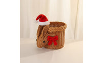 Handcrafted Basket with Hare Detail | Cute, Woven Basket with Bunny, for Holiday Display