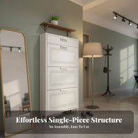 Footwear Organizer Space-saving Narrow Entryway Shoe Storage Metal Construction Tipping Drawers Ventilated Doors Suitable for Apartment Dwellers Homeowners Hallway Small Areas