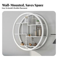 Wall-Mounted Display Shelf Nordic design Wire Frame Floating Shelf Space-Saving Sturdy for Decor fans, Homeowners, Bedroom