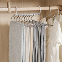 Multi Layer Pants Hanger Stainless Steel Non Slip Pant Organizer Home Storage for Wardrobe