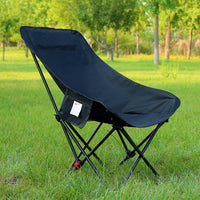 Three-Position Adjustable Moon Chair with High Backrest, Foldable for Outdoor Camping