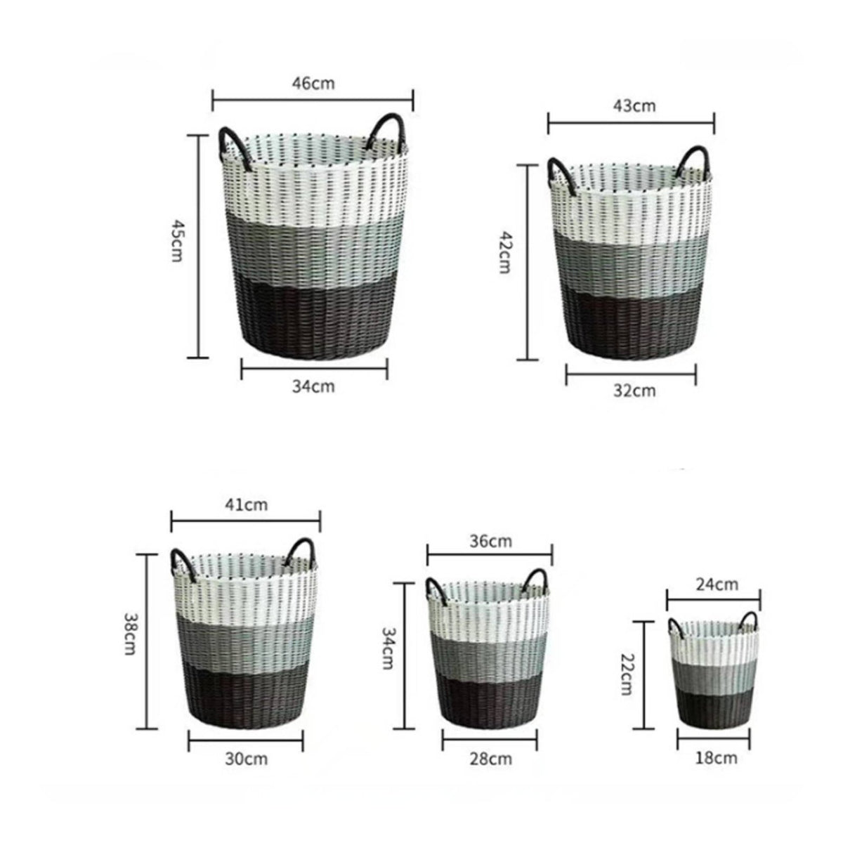 Imitation Rattan Laundry Basket Multi-Purpose Woven Plastic Storage Bin