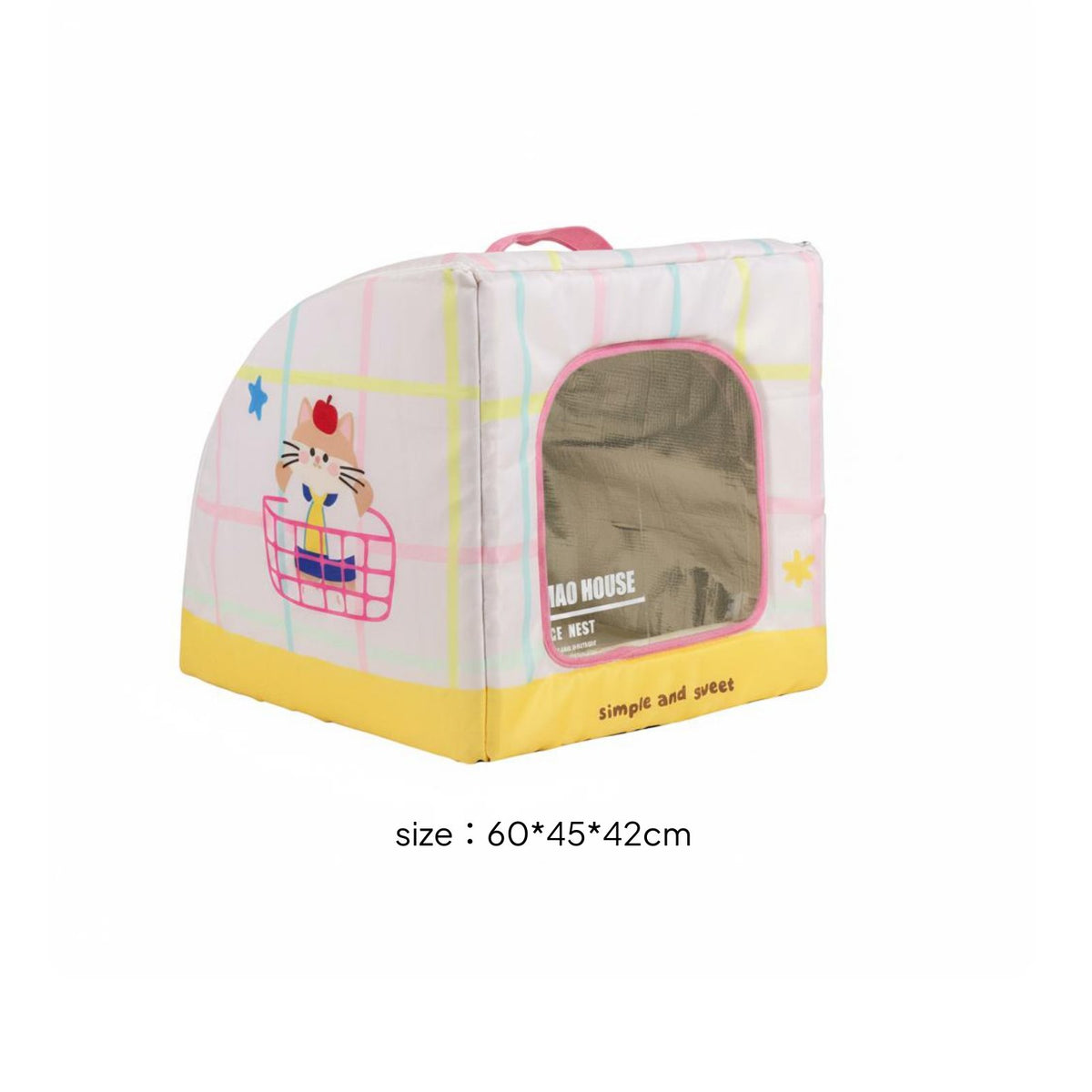 Soft-Sided Pet House Plaid Cooling Pet House Portable for Dogs