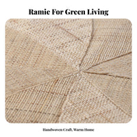 Round Flower Placemat Ramie Fiber Flower Placemat Natural Beige