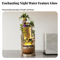 Indoor Waterfall Water Feature Simulated Landscape Cascading Waterfall Panel Water Feature Mist Effect Feng Shui Water Feature for Business Owners