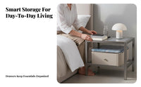 Bedside Table with Drawer Light Luxury Single-Drawer End Table Minimalist Design