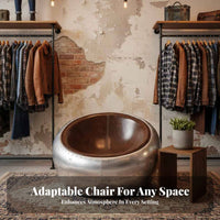 Aeronautic Spherical Chair Spherical Sphere Design Statement Armchair Rotating Base Upholstered Interior for Business Owners