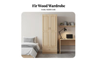 Simple Design 2-Door Wardrobe with Drawers space-saving Size Bedroom Furniture and complimentarystandingstanding Storage Cabinet sturdy Construction for Children, Single grown-ups, homeowners, kid's Room, Apartment, roomy Closet