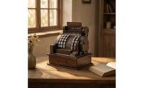 Storage Ornament with Drawer Rustic Currency Register Model Sturdy