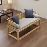Solid Wood Teahouse Table and Chairs Set with Carbon Steel Frame Foam Cushions Booth Furniture Dining Seating Suitable for Cafe Restaurant Lounge Teahouse