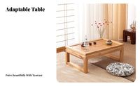 Serenity Inspired Japanese Tea Table Minimalist Design Floor Desk Space Saving Indoor Furnishing Multifunctional for Minimalists, Apartment Dthe manufacturerllers, Students, floor mat Room, Bay opening, Small Spaces, Home Office
