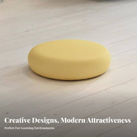 High-Density Foam Hexagonal Ottoman Easy to Clean Geometric Pouf Wear-Resistant Upholstered Combination Stool Solid Wood Frame for Toddlers, Educators, Kindergarten, Early Learning Center, Playroom, Waiting Room