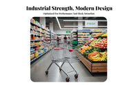 Sturdy Construction Supermarket Shopping Cart Heavy Duty Shopping Cart with Child Seat Movable Wheels Retail Equipment Comfort Grip Handle for Warehouse Employees, Shoppers, Shop Owners, Home, Laundry