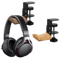 Desktop Universal Headphone Stand with Edge Mount, No-Drill, Gray-Green
