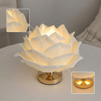 Lotus Lamp Warm Glow Lamp with Petal Shade Ambient Sculptural for Bedside, Bedroom
