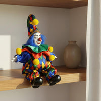 Ceramic Clown Statue Collectible Porcelain Clown Figurine Colorful