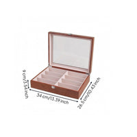 8-Slot Glasses Case Partitioned Interior Eyewear Display Case