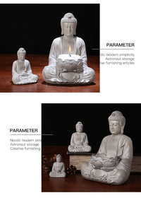 Chinese Zen Buddha Statue Tabletop Ornament Resin Craft for Home Decor