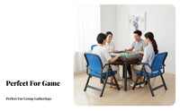 4 Pieces Mesh Rear Game Chair Foldable Mesh Rear Four Chair No Assembly Required Sturdy Steel Frame for Home, Living Room