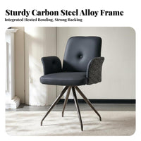 Upholstered Swivel Chair Ergonomic Back Support Armchair Sturdy Frame for Adults