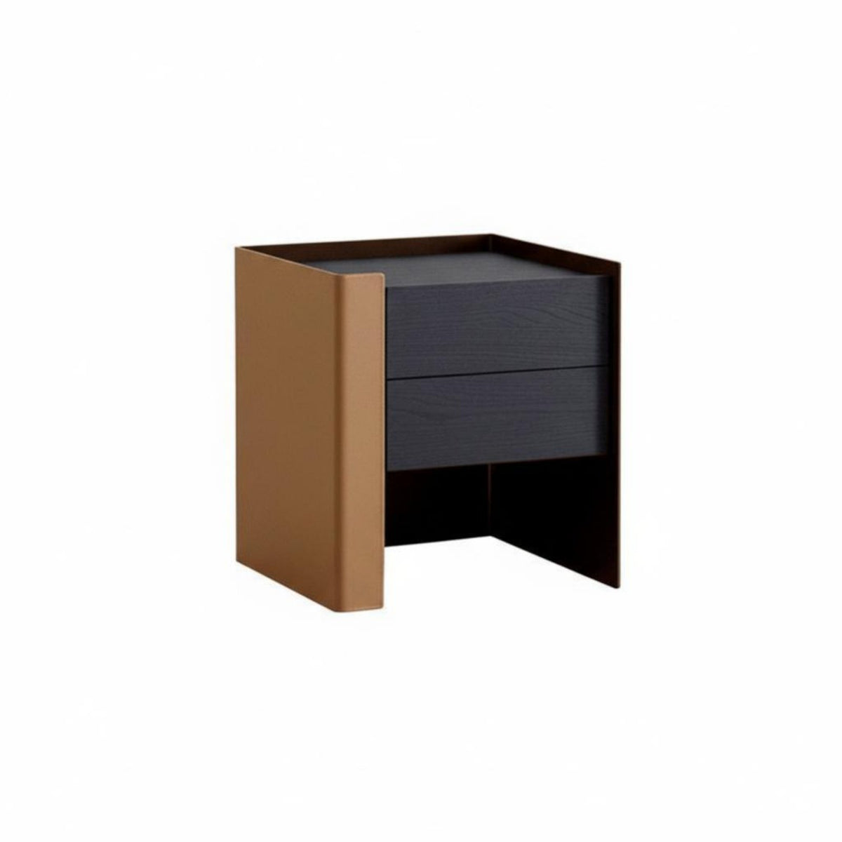 Nightstand with Storage Smoky Color Bedside Cabinet Modern Design for Homeowners