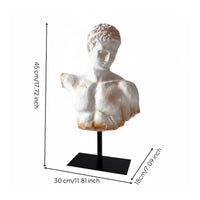 French Bust Figurine Artistic Male Torso Statue Tabletop Display for Living Room