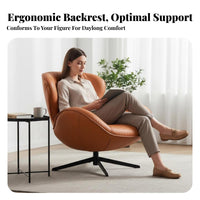 Upholstered rotating Armchair Nordic Design Single Sofa Modern type Ergonomic spine supportrest for Homeowners, Home Office