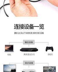 跨境热卖1米/1米8镀金头1.4版3D全铜电视机顶盒可伸缩HDMI高清线