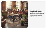 USA Retro Look mechanical Pipe-Leg Table and Bench Set sturdyDuty Build business-grade Furniture Powder-Coated Finish guest seating Seating indoor/outdoor Use for Restaurant Owners, Business Proprietors, homeowners, Cafe, Bar, eatery, BBQ Joint