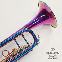 Brass Trumpet with Gold-Plated Finish, Three Valves, Double Pillar