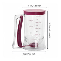 Measuring Batter Dispenser Clear Plastic No-Leak Batter Dispenser