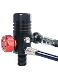 Aluminum Diving First Stage Regulator with Aluminum Alloy Breathing Valve, with M10 Pressure Gauge / Extended Pressure Gauge