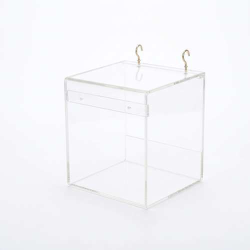 Bird Bath Box with Hooks, Transparent Acrylic Bird Bath Tub for Cage, Parrot Bath Box for Pet Bathing, Bird Cage Supplies Par
