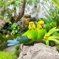 Resin Parrot Figurine Miniature Size Parrot Statue Weather-Resistant Bird Figurine for Patio