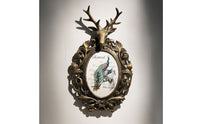 Deer Head Plaque with Frame Farmhouse Deer Head Wall Decor Retro for Bedroom