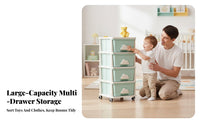 Rolling Toy Storage Carrier Large Capacity Drawer Unit Easy Assembly